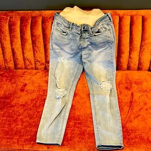 Blanqi postpartum support distressed jeans size 14